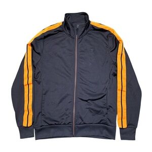 McLaren Racing Big Logo Gray Orange Striped Track Jacket Mens Medium